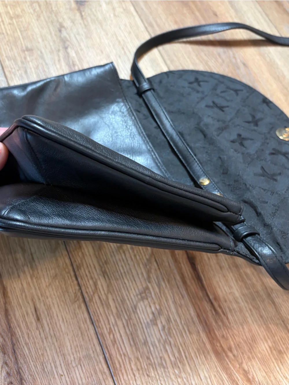 Vintage Paloma Picasso Black Leather Triple Gold 